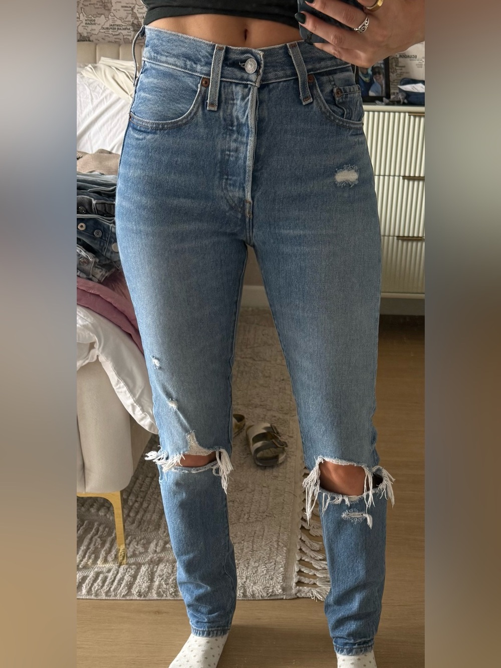 Levi's 501 S Distressed High-Rise Skinny Jeans